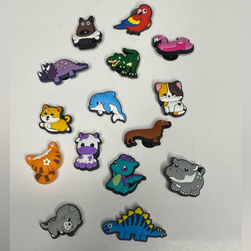 New Colorful Animal Crocs Shoe Charms 15 pieces Lot D